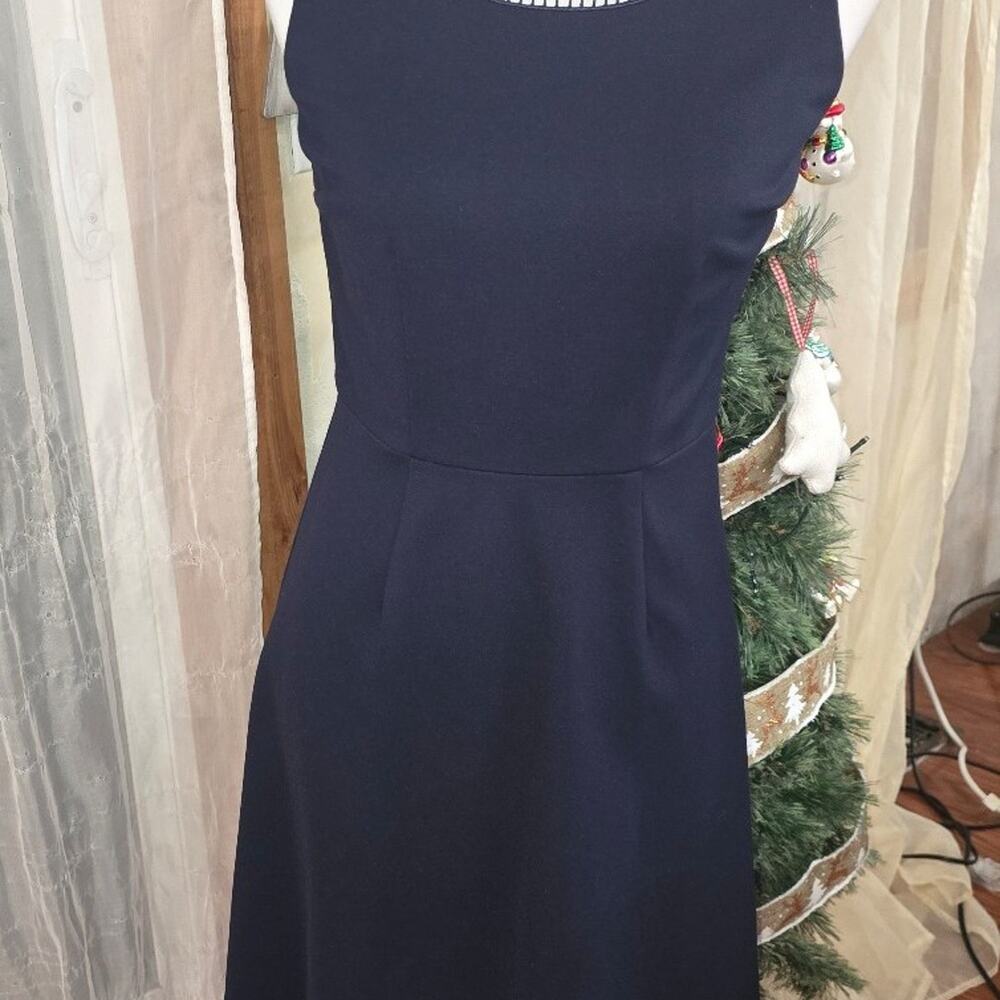 Ladder-Trim Ponte Fit & Flare Dress RSVP Talbots dress Size 2 preloved condition